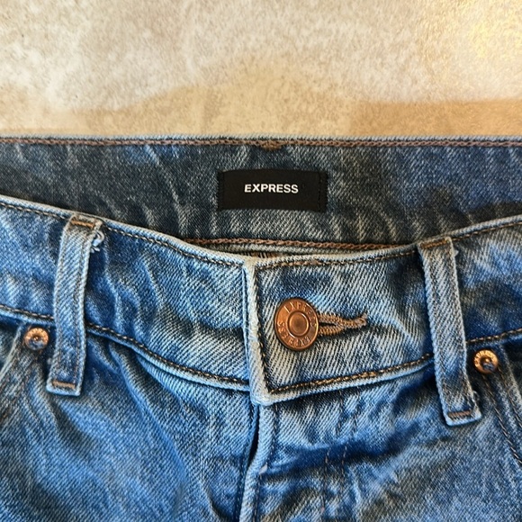 Express Mid-Rise Boot Bootcut Pieced Chewed Hem Jeans 6S Short Flare - Picture 2 of 8